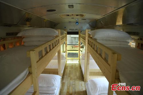 Converted School Bus Hostel Popular, School Bus Bunk Bed