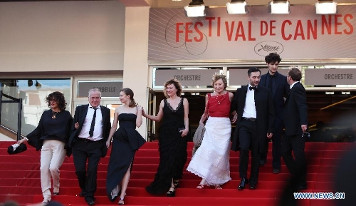 Cast members arrive for the screening of the film 