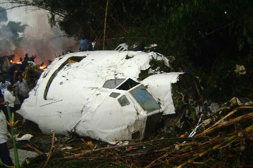 An airliner crashed in the Democratic Republic of the Congo (DRC)&nbsp;on July 8 of 2011&nbsp;as it tried to land in bad weather, killing 127 people. (Xinhua/AFP Photo)