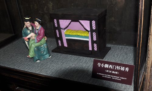 Characters Ximen Qing (left) and Pan Jinlian from Jin Ping Mei Photo: CFP