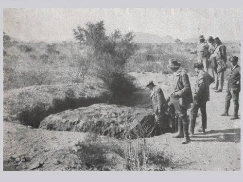 The Hoba Meteorite with an estimated mass of over 60 tons (Namibia,1920).(Source:gmw.com)