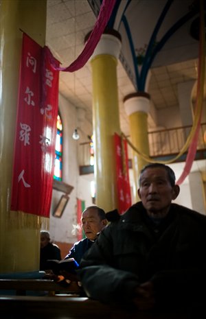 Local worshippers in a church in Dongping, Shandong Province Photo: Li Hao/GT