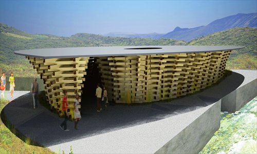 Artist's renditions of bamboo structures designed for the International Bamboo Architecture Biennale Photos: Courtesy of Ge Qiantao