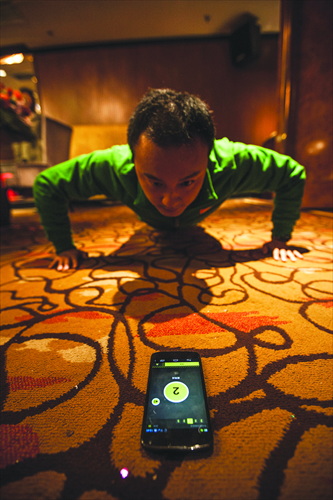 Fitness apps have been a hit among Chinese smartphone users since last year, but tech and health experts are proving harder to win over. Photo: Li Hao/ GT
