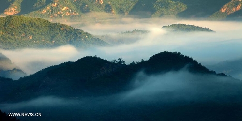 Photo taken on July 3, 2013 shows the scenery of the mountainous areas in Liulimiao Village of Huairou District, Beijing, capital of China. (Xinhua/Bu Xiangdong)
