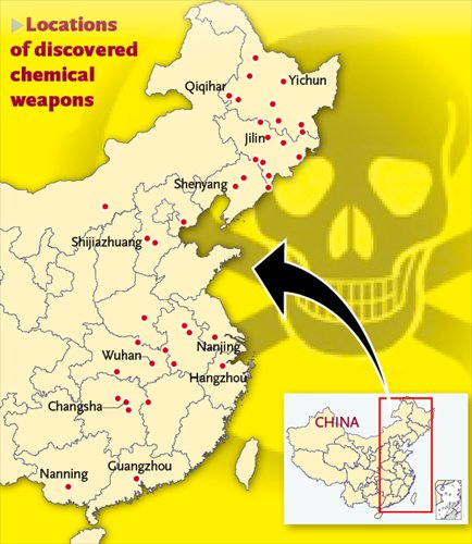 Locations of discovered chemical weapons. Graphics: GT