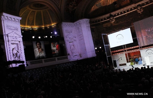 The award ceremony of L'Oreal-UNESCO for Women in Science 2013 is held in Paris, France, March 28, 2013. (Xinhua/Gao Jing) 