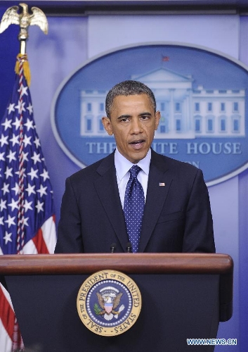 U.S. President Barack Obama delivers a statement on Boston Marathon explosions at the White House in Washington D.C., capital of the United States, April 15, 2013. Obama acknowledged that his government still did not know 
