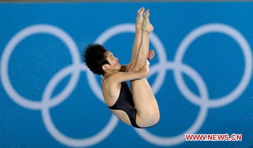 China's Chen Ruolin competes during women's 10m platform diving final, at London 2012 Olympic Games in London, Britain, August 9, 2012. Chen Ruolin won gold medal in this event. Photo: Xinhua