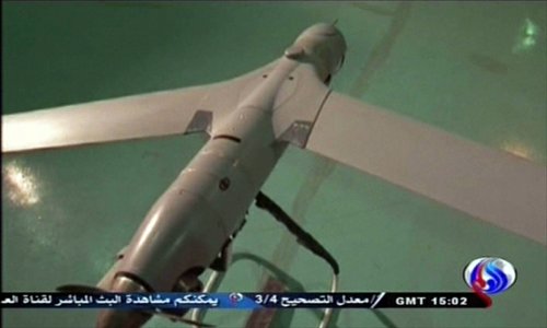 An image grab taken from Iran's state television Al-Alam on December 4, 2012, is said to show a US drone that penetrated Iranian airspace over Gulf waters. Photo: AFP  