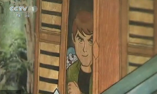 Japanese cartoon character Doraemon appears in murals at the Wat Sampa Siw temple, Thailand. Photos: screen shot of CCTV