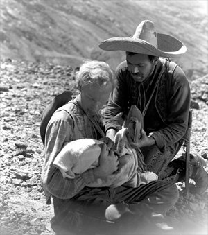 Harry Carey Jr (right) and Pedro Armendariz in 3 Godfathers Photo: IC
