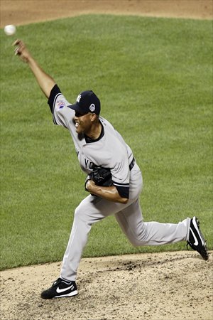 New York Yankees American League All-Star pitcher Mariano Rivera throws a pitch in the eighth inning at the 84th MLB All-Star Game at Citi Field in New York City on Tuesday. Photo: IC