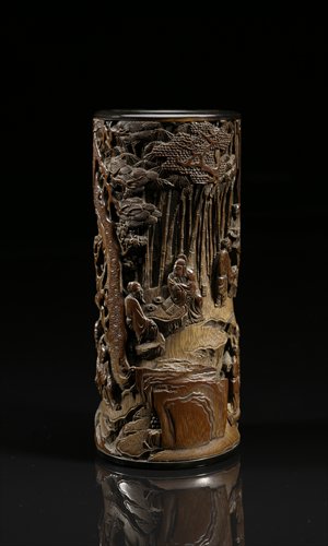 The bamboo carving artwork on display at the Shanghai Museum
Photo: Courtesy of the museum