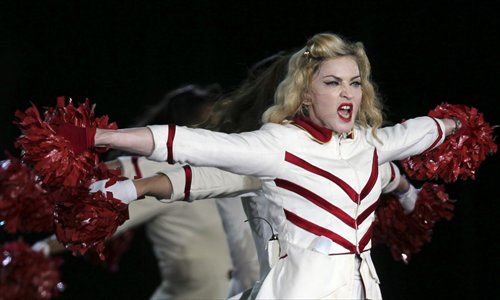 Madonna performs in Rio de Janeiro on December 3, 2012, during her MDNA world tour. Photo: CFP