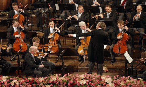 Vienna Philharmonic holds its annual New Year's Concert at the Golden Hall on January 1, 2013. Photo:IC