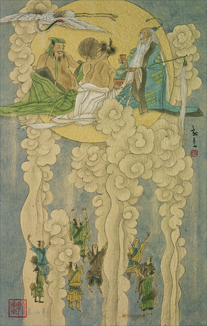 The painting Laoshan Daoshi is one of the artist's favorite works Photos: Courtesy of Zhu Xinchang