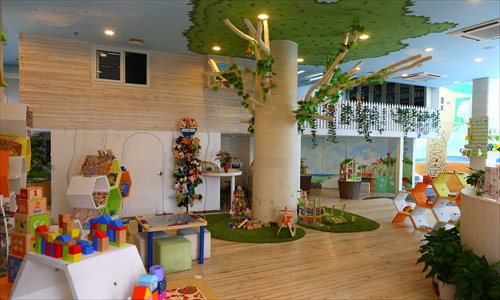 The interior of a city's early childhood education center is made especially child-friendly. Photo: CFP