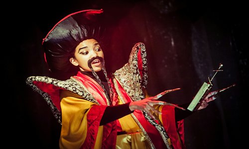 Chipo Chung as Fu Manchu in <em>The Fu Manchu Complex</em> at London's Ovalhouse Photo: Courtesy of The Corner Shop