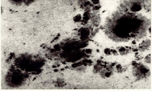 Sunspots captured by the telescope at the Sheshan Observatory