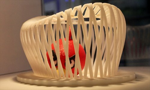 A decorative paperweight made from 3D printing technology. Photo: CFP
