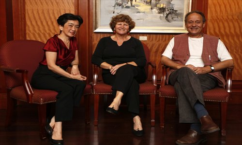 (From left) Anne Cheng, Marie-José d'Hoop and Marc Kalinowski Photos: Courtesy of Consulate General of France in Shanghai