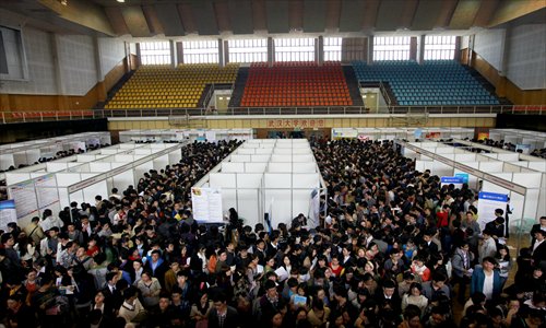 Job fair in Wuhan in March Photo: CFP