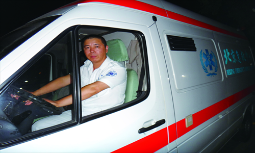 Yu Lianfeng on his way to save lives. Photo: Yin Yeping/GT