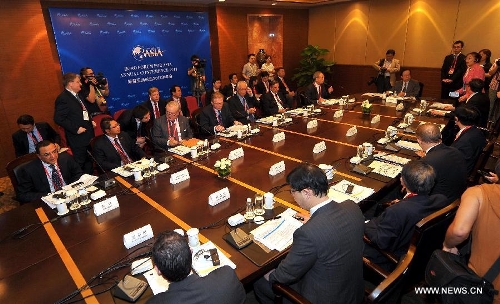 The Board of Directors of the Boao Forum for Asia (BFA) Meeting is held in Boao, south China's Hainan Province, April 5, 2013. (Xinhua/Guo Cheng) 