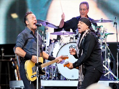 Bruce Springsteen (left) and the E Street band on their Wrecking Ball tour  Photo: IC