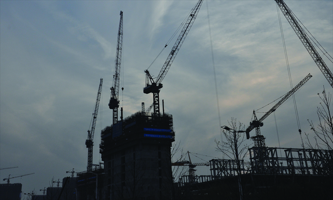 The Nanjing Youth Olympic Games Conference Center is under construction on March 31. Photo: Liu Linlin/GT 