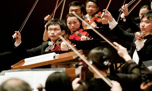 Musicians with the Shanghai Symphony Orchestra during a performance. Photo: Courtesy of P.A.D Studio