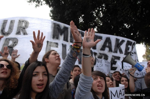 Ordinary Cypriots step in the streets to protest against the massive 