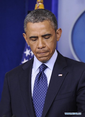 U.S. President Barack Obama delivers a statement on Boston Marathon explosions at the White House in Washington D.C., capital of the United States, April 15, 2013. Obama acknowledged that his government still did not know 