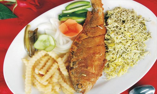 Baghli Polo with BBQ fillet of fish at Shiraz Photos: Cai Xianmin/GT