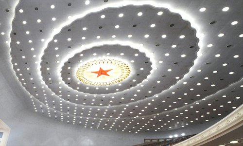 Ceiling  of the Great Hall of the People. Photo: CFP