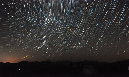 A meteor shower in Hebei Province in August this year. Photo: CFP
