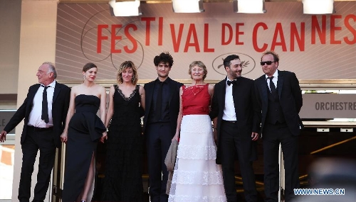 Cast members arrive for the screening of the film 