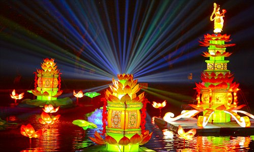 Large lanterns are on display at the Lu Xun Park for the upcoming Mid-Autumn Festival. Photos: Cai Xianmin/GT and courtesy of festival organizer