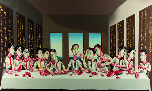 <em>The Last Supper</em> (2001) by Zeng Fanzhi sold for well over 100 million yuan at a recent Hong Kong art auction. Photo: Courtesy of Sotheby's