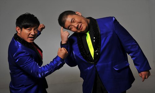 Gao Xiaopan with You Xianchao, both members of Xiha Crosstalk Club