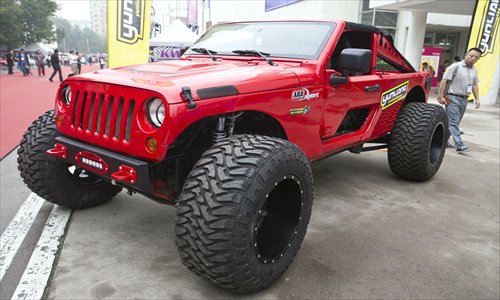 A modified Jeep Wrangler Photo: CFP