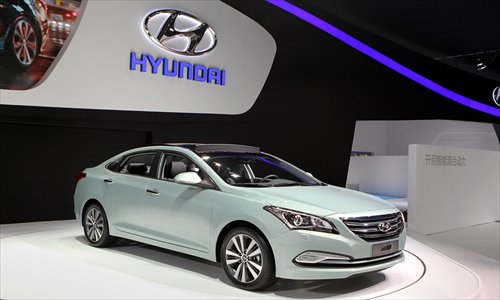 A Hyundai Mistra is displayed during the 11th China (Guangzhou) International Automobile Exhibition on November 21. Photo: IC
