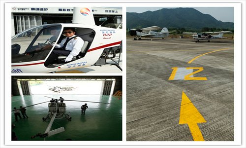 (Clockwise from top left) A flight instructor takes a student out on a tour in a helicopter to help him get a 