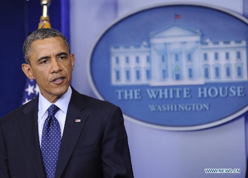 U.S. President Barack Obama delivers a statement on Boston Marathon explosions at the White House in Washington D.C., capital of the United States, April 15, 2013. Obama acknowledged that his government still did not know 