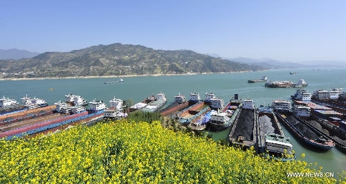 Photo taken on March 8, 2013 show the Spring landscape at the Shawan bend of the Three Gorges area near Yichang, central China's Hubei Province. (Xinhua/Zheng Jiayu)&nbsp; 
