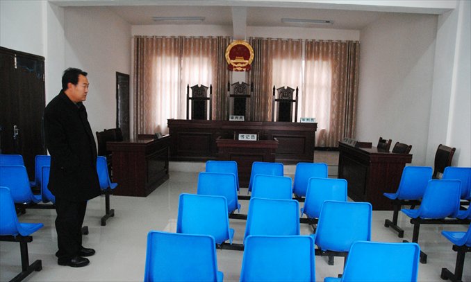 The courthouse in Jinzhong township. It has remained empty on most days since moving trials were launched. Photo: CFP