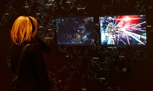 A visitor looks at a demonstration of the video game EVE Online (2003) during an exhibition preview featuring 14 video games acquired by The Museum of Modern Art (MoMA) in New York, March 1, 2013.
Photo:AFP