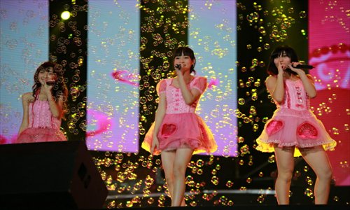 SNH48 members performing during a concert in Guangzhou

