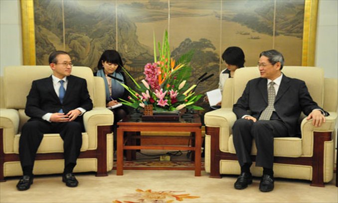 Chinese deputy foreign minister Zhang Zhijun met with South Korea's chief negotiator of the Six-Party Talks, Lim Sung-nam, in Beijing, February 4, 2013.